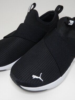 Puma Women's Size 6.5 Black & White Soft Foam Slip On Sneaker